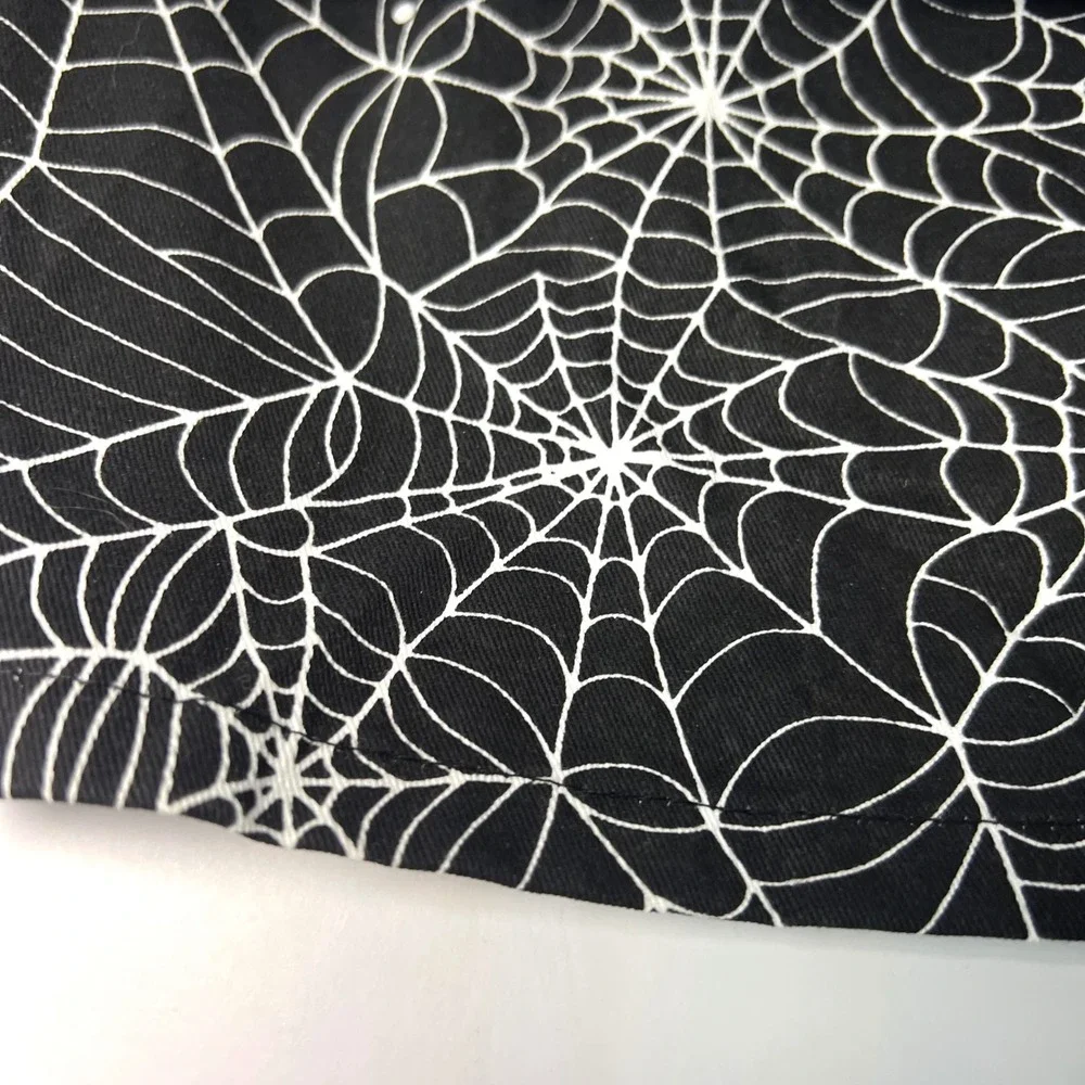 Hocus Pocus Cotton Apron Witchy Halloween Spider Web Witch Hat Cook Black White